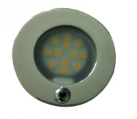 Eval Πλαφονιέρα Inox με Διακόπτη 10LED 70mm