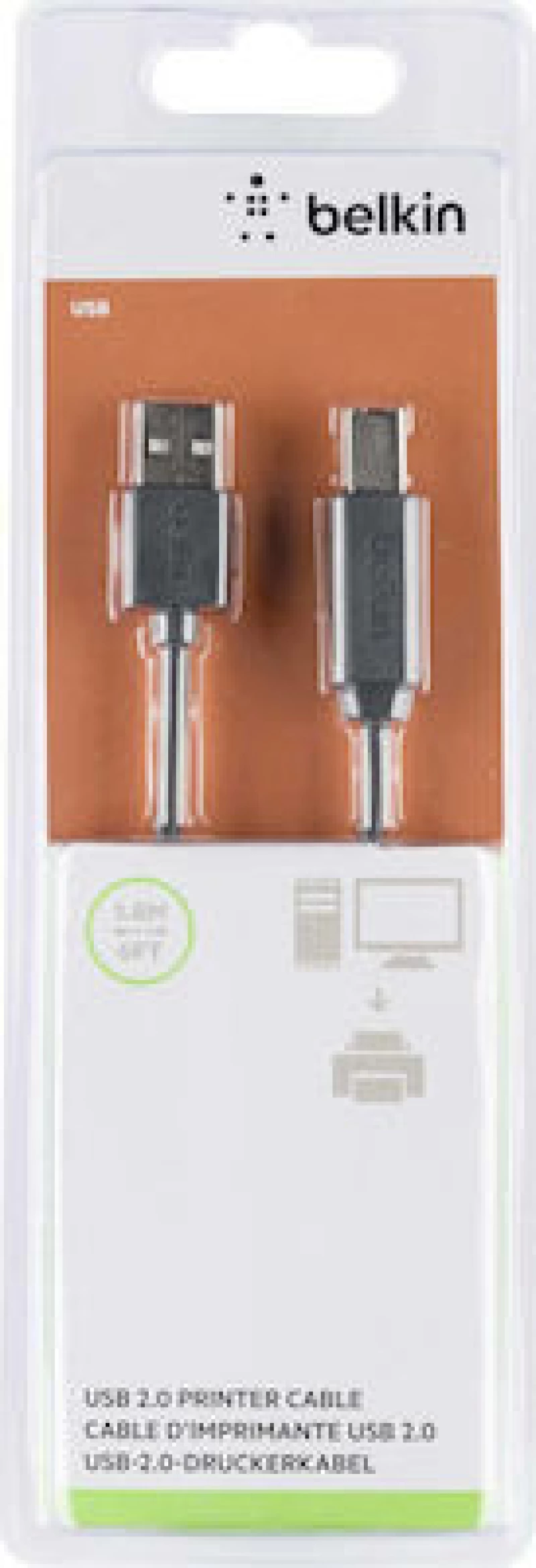 Belkin USB 2.0 Cable USB-A male - USB-B male 1,8m (F3U154BT1.8M)