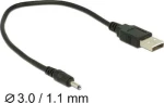 DeLock USB 2.0 Cable USB-A male - DC Μαύρο 0.27m (83793)