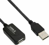 Καλώδιο Επέκτασης USB 2.0 Αρσενικό σε USB 2.0 Θηλυκό με Ενισχυτή (5m) (Μαύρο) (OEM)