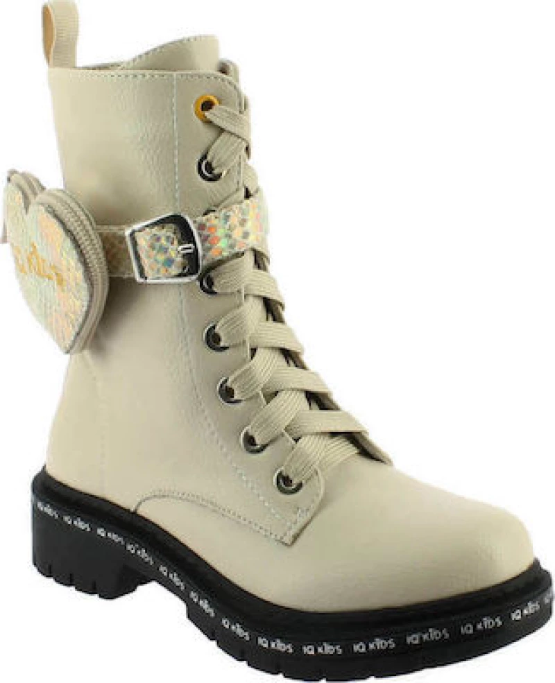 IQ Shoes Παιδικό Μποτάκι για Κορίτσι Μπεζ Azores 155