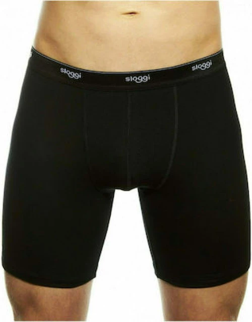 Sloggi Basic Long Ανδρικό Boxer Μαύρο Μονόχρωμο 10018381-0004