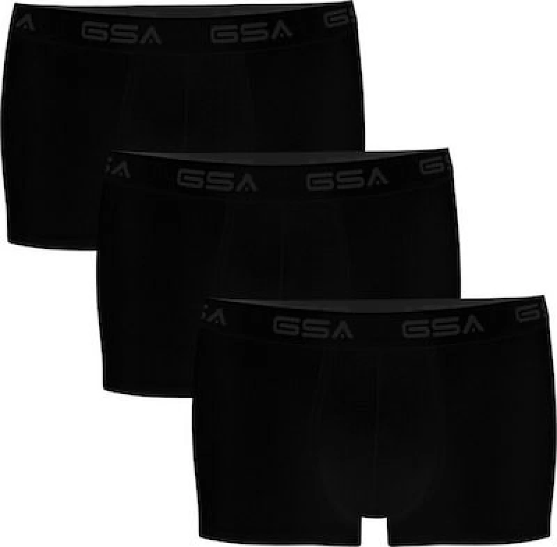 GSA Ανδρικά Boxer Μαύρα Μονόχρωμα 3Pack 17-1204-01