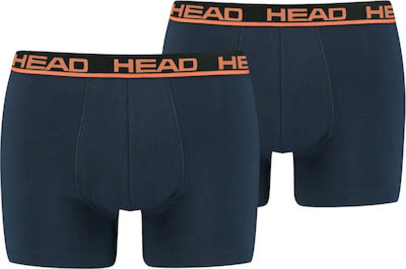 Head Ανδρικά Boxer Blue / Orange Μονόχρωμα 2Pack 701202741-010