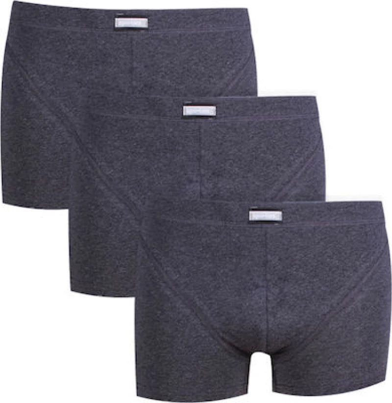 Minerva 90-23026 Ανδρικά Boxer Γκρι Μονόχρωμα 3Pack