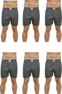 6 ΑΝΔΡΙΚΑ BOXER ΚΛΑΣΙΚΑ ΒΑΜΒΑΚΕΡΑ 100% - ΑΝΘΡΑΚΙ