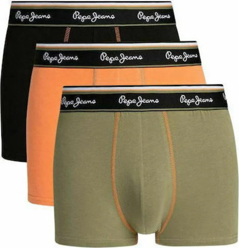 Pepe Jeans Ανδρικά Boxer Cedar Wood Μονόχρωμα 3Pack PMU10762-194