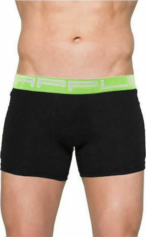 Apple Boxer 110206 Ανδρικό Boxer σε Μαύρο / Λαχανί χρώμα