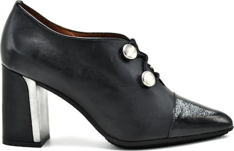 Hispanitas HI99415 Δερμάτινα Γυναικεία Μποτάκια Oxfords Μαύρα