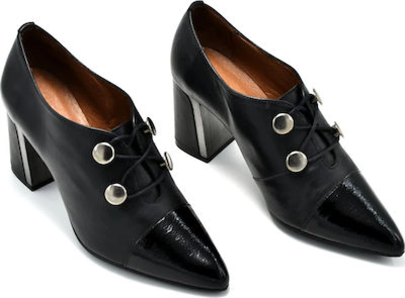 Hispanitas HI99415 Δερμάτινα Γυναικεία Μποτάκια Oxfords Μαύρα