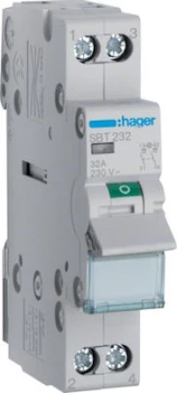 Hager Μονοπολικός Διακόπτης Ράγας 230V 32A SBT232