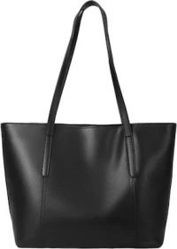 Foxer 958V422F Δερμάτινη Γυναικεία Τσάντα Shopper 'Ωμου σε Μαύρο χρώμα