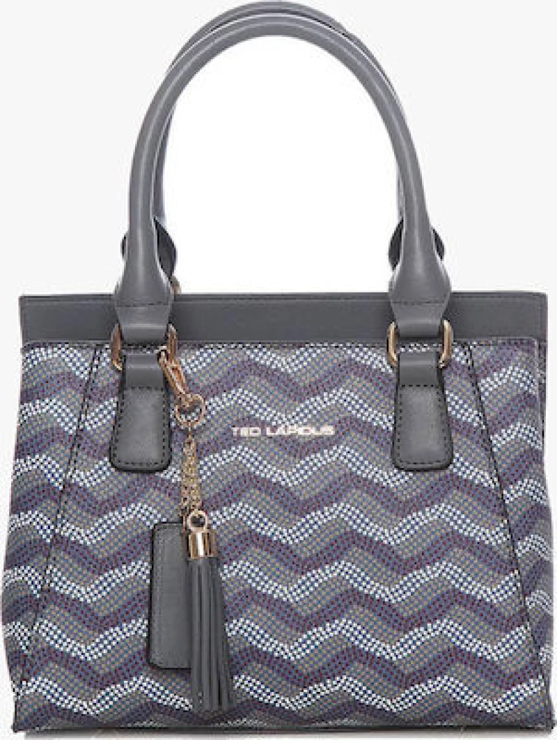 Ted Lapidus 615-9536 Γυναικεία Τσάντα Tote Χειρός σε Γκρι χρώμα
