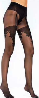 Inizio 3523 Γυναικείο Καλσόν 15 Den Μαύρο με Print