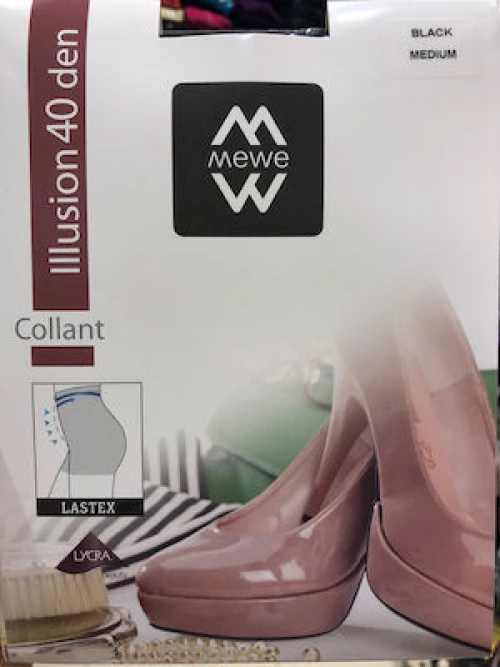 Καλσόν MEWE Illusion 40 Den - Μαύρο με λαστέξ - Ελαστικό Lycra