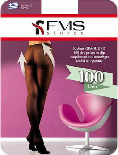 FMS Καλσόν 100 Den Opaque 3D Ανορθωτικό με Lastex Μαύρο