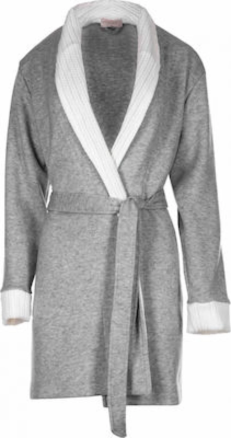 Pink Label Χειμερινή Γυναικεία Ρόμπα Fleece Γκρι W1035