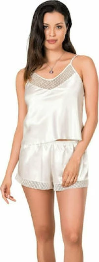 Καλοκαιρινό Σατέν Babydoll Λευκό MG285