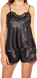 Babydoll Σατέν Τιραντάκι Μαύρο 5100-02 - Μαύρο