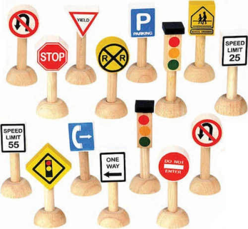 Plan Toys Set of Traffic Signs & Lights USA 6010
