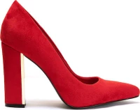 Exe Patricia 900 Suede Μυτερές Γόβες με Χοντρό Ψηλό Τακούνι Κόκκινες H17009665 704