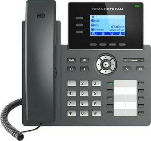 Grandstream GRP2604P Ενσύρματο Τηλέφωνο IP 6 γραμμών Μαύρο