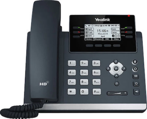 Yealink SIP-T42U Ενσύρματο Τηλέφωνο IP 12 γραμμών Μαύρο