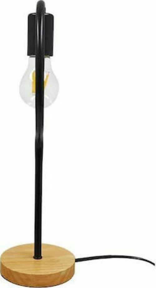 GloboStar Honor Round Επιτραπέζιο Διακοσμητικό Φωτιστικό με Ντουί E27 σε Μαύρο Χρώμα 01434