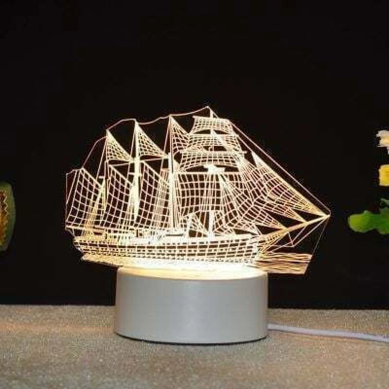 Διακοσμητικό Φωτιστικό LED 3D Illusion σε Λευκό Χρώμα KOR-MANVAYO-004