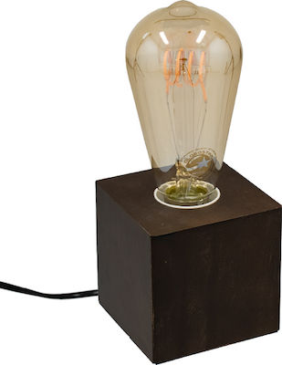 GloboStar Cube Επιτραπέζιο Διακοσμητικό Φωτιστικό με Ντουί E27 σε Καφέ Χρώμα 99406