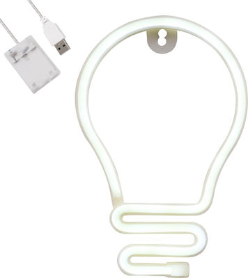 GloboStar Διακοσμητικό Φωτιστικό Λαμπτήρας Neon σε Λευκό Χρώμα 78576