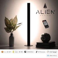 GloboStar Alien Diva Διακοσμητικό Φωτιστικό LED Μπάρα Φυσικό Λευκό 8W με Ασύρματο Χειριστήριο RF & Dimmer 50cm σε Μαύρο Χρώμα ALIEN-DIVA-BLACK-50-2