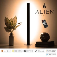 GloboStar Alien Diva Διακοσμητικό Φωτιστικό LED Μπάρα Επιτραπέζιο LED Θερμό Λευκό 8W με Ασύρματο Χειριστήριο RF & Dimmer 50cm σε Μαύρο Χρώμα ALIEN-DIVA-BLACK-50-3