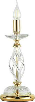 Ondaluce Επιτραπέζιο Διακοσμητικό Φωτιστικό με Ντουί E14 σε Χρυσό Χρώμα Lt.1306/SP