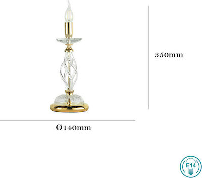Ondaluce Επιτραπέζιο Διακοσμητικό Φωτιστικό με Ντουί E14 σε Χρυσό Χρώμα Lt.1306/SP