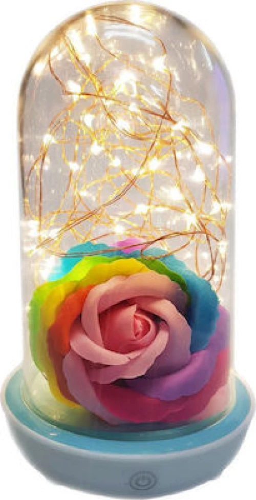 Τριαντάφυλλο σε Γυάλα με Φωτισμό LED Επαναφορτιζόμενο USB