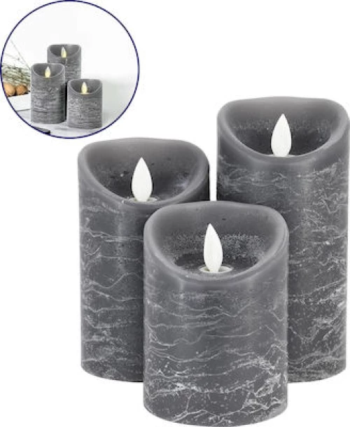 GloboStar Διακοσμητικό Φωτιστικό LED Κερί σε Γκρι Χρώμα 79559