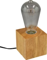 GloboStar Cube Επιτραπέζιο Διακοσμητικό Φωτιστικό με Ντουί E27 σε Μπεζ Χρώμα 99405