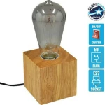 GloboStar Cube Επιτραπέζιο Διακοσμητικό Φωτιστικό με Ντουί E27 σε Μπεζ Χρώμα 99405