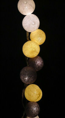 Beelights Γιρλάντα Ωφέλιμων 2.4m Με 20 Βαμβακερές Χειροποίητες Μπαλίτσες Sugar