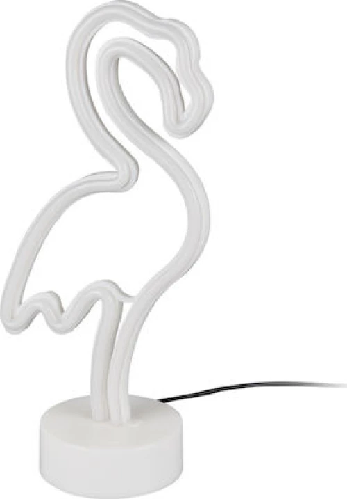 Trio Lighting Flamingo Διακοσμητικό Φωτιστικό Φλαμίνγκο Neon σε Λευκό Χρώμα R55240101