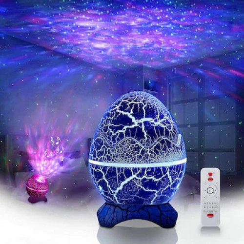 Προτζέκτορας Αστεριών - USB Νυχτερινό Φωτιστικό με Ηχείο Bluetooth - Galaxy Nightlight Projector LED Laser Αυγό Δεινόσαυρου
