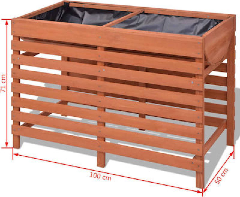 vidaXL Ζαρντινιέρα Ξύλινη 100x50x71cm 42349