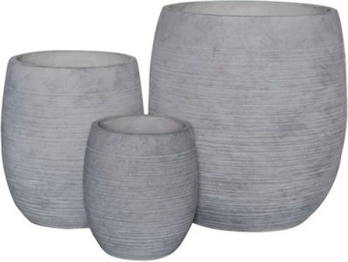 Woodwell Flower Pot-8 Set 3 Γλάστρα Light Grey