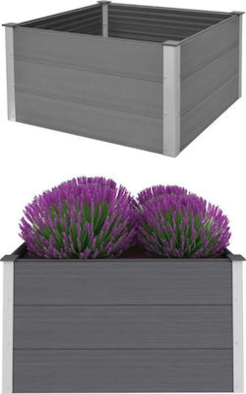vidaXL Ζαρντινιέρα Υπερυψωμένη Γκρι 100x100x54cm Γκρι 43605