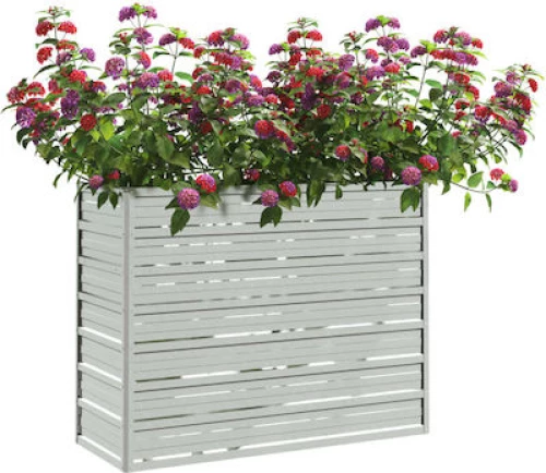 vidaXL 316896 Ζαρντινιέρα Ασημί 100x77cm