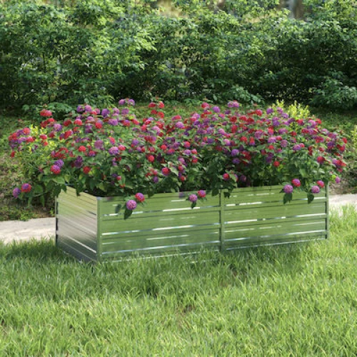 vidaXL 316884 Ζαρντινιέρα Ασήμι 160x45cm