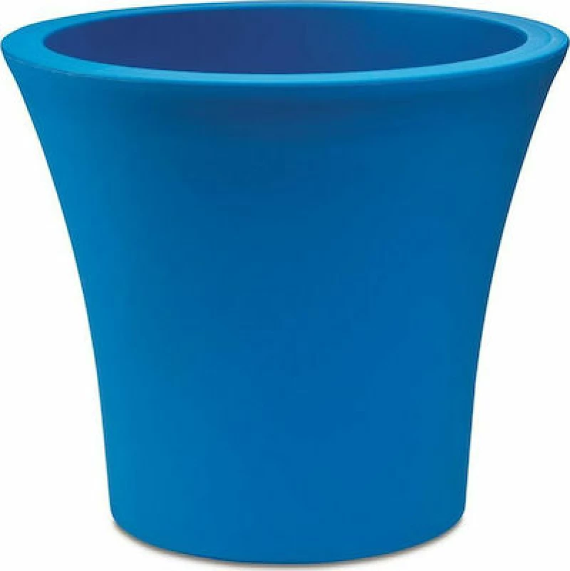Plastona Γλάστρα City 35 με Ρόδες Γαλάζια 35x32cm