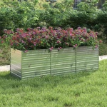 vidaXL 316886 Ζαρντινιέρα Ασημί 240x77cm