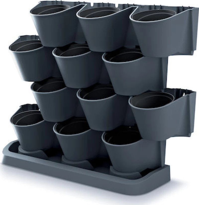 Prosperplast Γλαστράκια Βοτάνων Cascade Garden 12 Θέσεων Γκρι IO2W600S-S433